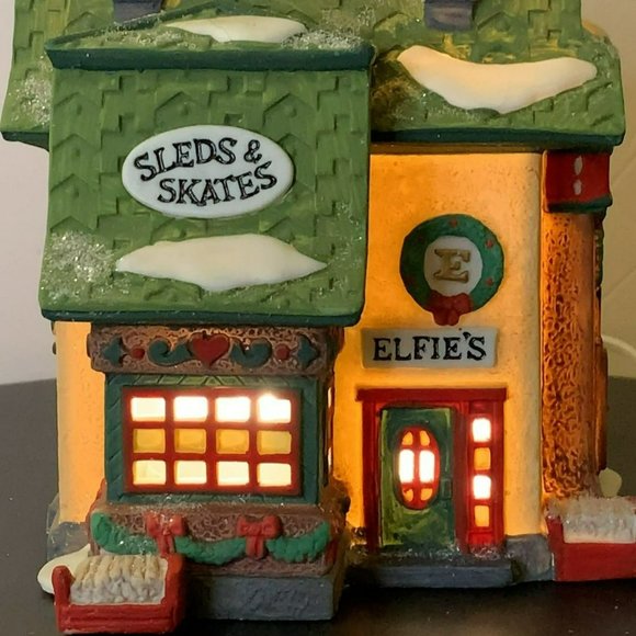 COPY - Dept 56 Elfie's Sleds & Skates North Pole Village Lighted Christmas Buil… - Picture 3 of 12